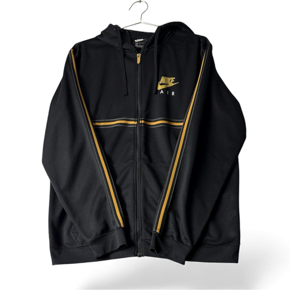 Nike Air Men's Poly-Knit Full-Zip Jacket in black and gold - Like New!